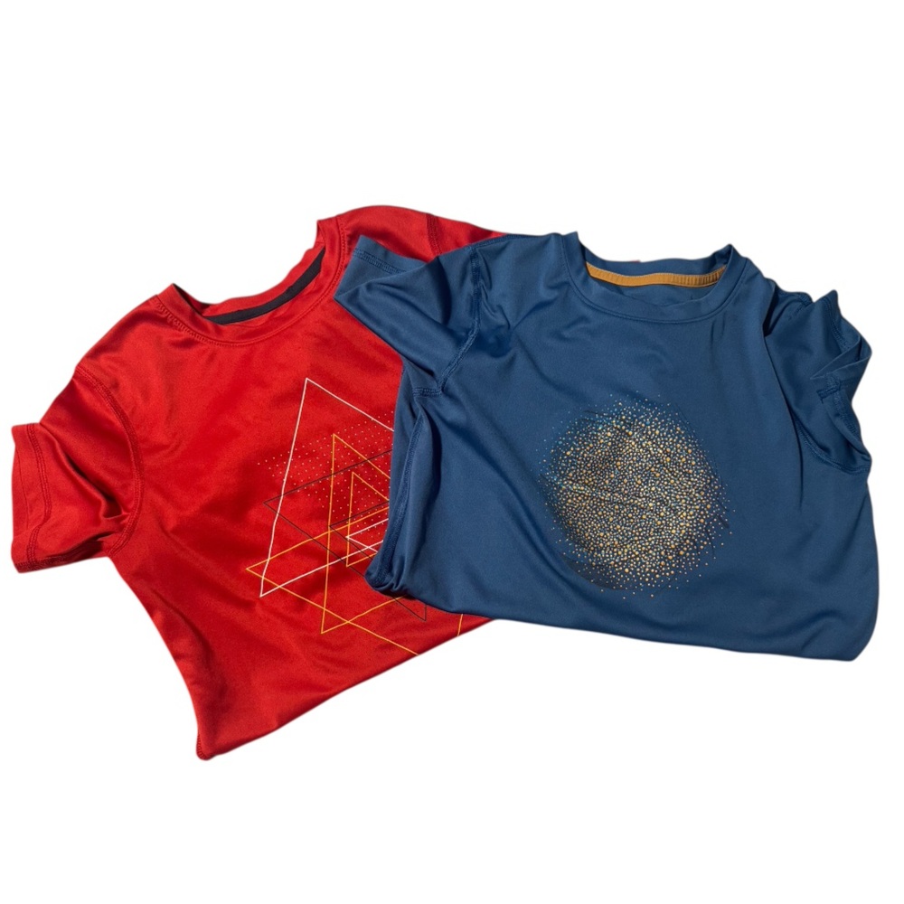 (2) All in Motion Red blue kids boys performance tees youth LG 12/14 shirts